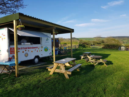 Dragon Wagon Catering for Motorcyclists at Bikers Campsite, Motorcycle Camping in Wales, UK